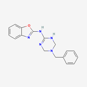 molecular formula C17H17N5O B11578711 N-(5-benzyl-1,4,5,6-tetrahydro-1,3,5-triazin-2-yl)-1,3-benzoxazol-2-amine 