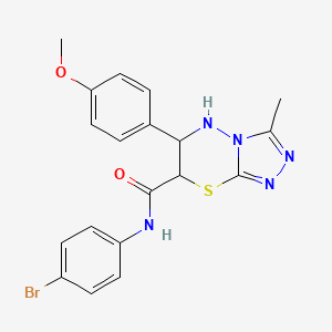 molecular formula C19H18BrN5O2S B11578796 N-(4-bromophenyl)-6-(4-methoxyphenyl)-3-methyl-6,7-dihydro-5H-[1,2,4]triazolo[3,4-b][1,3,4]thiadiazine-7-carboxamide 