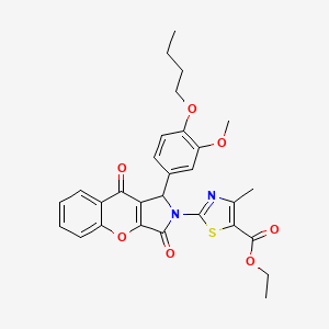 molecular formula C29H28N2O7S B11579057 ethyl 2-[1-(4-butoxy-3-methoxyphenyl)-3,9-dioxo-3,9-dihydrochromeno[2,3-c]pyrrol-2(1H)-yl]-4-methyl-1,3-thiazole-5-carboxylate 