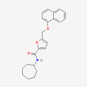 molecular formula C23H25NO3 B11579211 N-cycloheptyl-5-[(naphthalen-1-yloxy)methyl]furan-2-carboxamide 