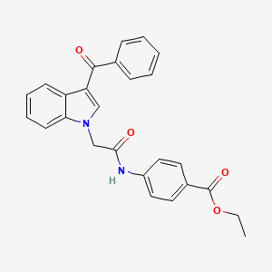 molecular formula C26H22N2O4 B11579288 ethyl 4-({[3-(phenylcarbonyl)-1H-indol-1-yl]acetyl}amino)benzoate 