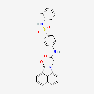 molecular formula C26H21N3O4S B11579395 N-{4-[(2-methylphenyl)sulfamoyl]phenyl}-2-(2-oxobenzo[cd]indol-1(2H)-yl)acetamide 