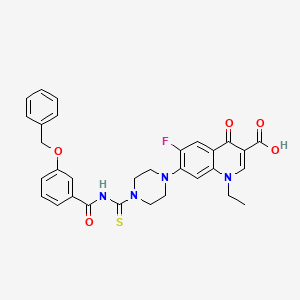 molecular formula C31H29FN4O5S B11579403 7-[4-({[3-(Benzyloxy)phenyl]carbonyl}carbamothioyl)piperazin-1-yl]-1-ethyl-6-fluoro-4-oxo-1,4-dihydroquinoline-3-carboxylic acid 