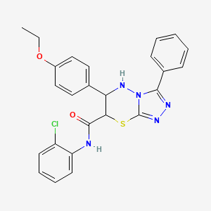 molecular formula C25H22ClN5O2S B11579445 N-(2-chlorophenyl)-6-(4-ethoxyphenyl)-3-phenyl-6,7-dihydro-5H-[1,2,4]triazolo[3,4-b][1,3,4]thiadiazine-7-carboxamide 