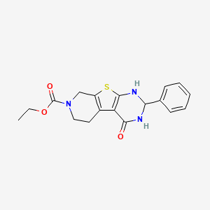molecular formula C18H19N3O3S B11579498 ethyl 3-oxo-5-phenyl-8-thia-4,6,11-triazatricyclo[7.4.0.02,7]trideca-1(9),2(7)-diene-11-carboxylate 