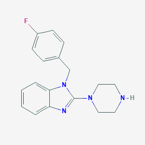 molecular formula C18H19FN4 B115799 1-(4-Fluoro-benzyl)-2-piperazin-1-yl-1H-benzoimidazole CAS No. 142617-98-9