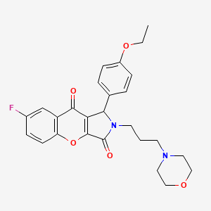 molecular formula C26H27FN2O5 B11579913 1-(4-Ethoxyphenyl)-7-fluoro-2-[3-(morpholin-4-yl)propyl]-1,2-dihydrochromeno[2,3-c]pyrrole-3,9-dione 