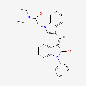 molecular formula C29H27N3O2 B11580031 N,N-diethyl-2-{3-[(E)-(2-oxo-1-phenyl-1,2-dihydro-3H-indol-3-ylidene)methyl]-1H-indol-1-yl}acetamide 