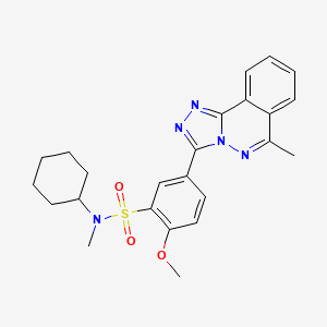 molecular formula C24H27N5O3S B11580039 N-cyclohexyl-2-methoxy-N-methyl-5-(6-methyl[1,2,4]triazolo[3,4-a]phthalazin-3-yl)benzenesulfonamide 