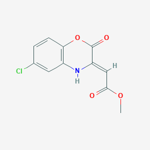 molecular formula C11H8ClNO4 B11580048 methyl (2Z)-2-(6-chloro-2-oxo-4H-1,4-benzoxazin-3-ylidene)acetate 
