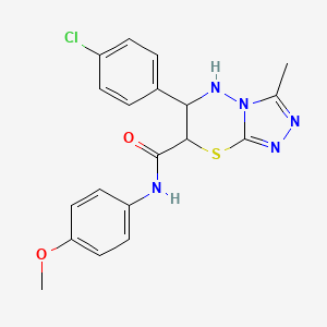molecular formula C19H18ClN5O2S B11580058 6-(4-chlorophenyl)-N-(4-methoxyphenyl)-3-methyl-6,7-dihydro-5H-[1,2,4]triazolo[3,4-b][1,3,4]thiadiazine-7-carboxamide 