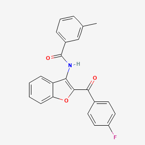molecular formula C23H16FNO3 B11580376 N-[2-(4-fluorobenzoyl)-1-benzofuran-3-yl]-3-methylbenzamide 