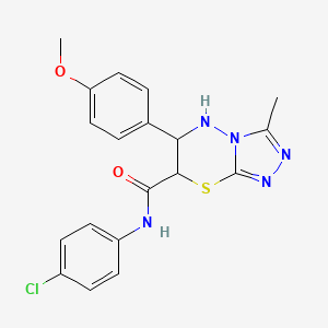 molecular formula C19H18ClN5O2S B11580378 N-(4-chlorophenyl)-6-(4-methoxyphenyl)-3-methyl-6,7-dihydro-5H-[1,2,4]triazolo[3,4-b][1,3,4]thiadiazine-7-carboxamide 