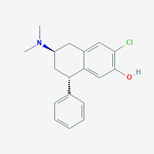 molecular formula C18H20ClNO B115804 1-Phenyl-3-dimethylamino-6-chloro-7-hydroxy-1,2,3,4-tetrahydronaphthalene CAS No. 152722-42-4