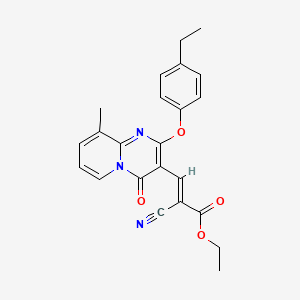 molecular formula C23H21N3O4 B11580544 ethyl (2E)-2-cyano-3-[2-(4-ethylphenoxy)-9-methyl-4-oxo-4H-pyrido[1,2-a]pyrimidin-3-yl]prop-2-enoate 