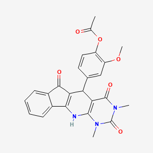 molecular formula C25H21N3O6 B11581013 [4-(5,7-dimethyl-4,6,17-trioxo-5,7,9-triazatetracyclo[8.7.0.03,8.011,16]heptadeca-1(10),3(8),11,13,15-pentaen-2-yl)-2-methoxyphenyl] acetate 