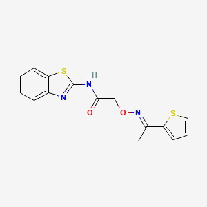 molecular formula C15H13N3O2S2 B11581066 N-(1,3-benzothiazol-2-yl)-2-({[(1E)-1-(thiophen-2-yl)ethylidene]amino}oxy)acetamide 