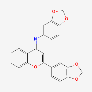 molecular formula C23H15NO5 B11581156 N-[(4E)-2-(1,3-benzodioxol-5-yl)-4H-chromen-4-ylidene]-1,3-benzodioxol-5-amine 