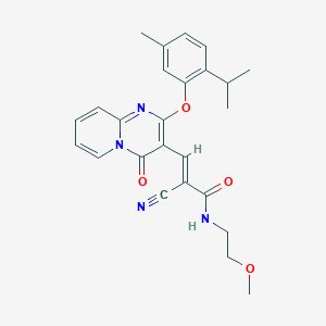 molecular formula C25H26N4O4 B11581183 (2E)-2-cyano-N-(2-methoxyethyl)-3-{2-[5-methyl-2-(propan-2-yl)phenoxy]-4-oxo-4H-pyrido[1,2-a]pyrimidin-3-yl}prop-2-enamide 