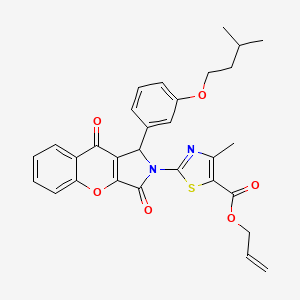 molecular formula C30H28N2O6S B11581317 prop-2-en-1-yl 4-methyl-2-{1-[3-(3-methylbutoxy)phenyl]-3,9-dioxo-3,9-dihydrochromeno[2,3-c]pyrrol-2(1H)-yl}-1,3-thiazole-5-carboxylate 