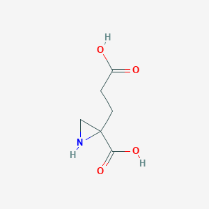 molecular formula C6H9NO4 B115814 2-(2-carboxyethyl)aziridine-2-carboxylic Acid CAS No. 157643-41-9