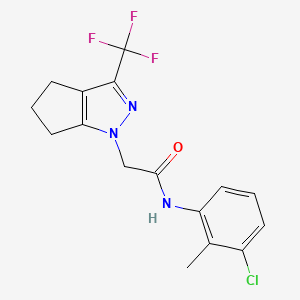 molecular formula C16H15ClF3N3O B11581541 N-(3-chloro-2-methylphenyl)-2-[3-(trifluoromethyl)-5,6-dihydrocyclopenta[c]pyrazol-1(4H)-yl]acetamide 