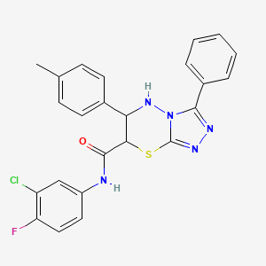 molecular formula C24H19ClFN5OS B11581625 N-(3-chloro-4-fluorophenyl)-6-(4-methylphenyl)-3-phenyl-6,7-dihydro-5H-[1,2,4]triazolo[3,4-b][1,3,4]thiadiazine-7-carboxamide 