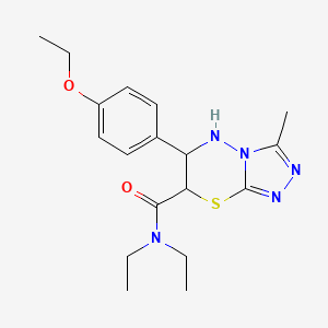 molecular formula C18H25N5O2S B11581892 6-(4-ethoxyphenyl)-N,N-diethyl-3-methyl-6,7-dihydro-5H-[1,2,4]triazolo[3,4-b][1,3,4]thiadiazine-7-carboxamide 