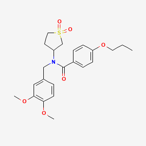 molecular formula C23H29NO6S B11581988 N-(3,4-dimethoxybenzyl)-N-(1,1-dioxidotetrahydrothiophen-3-yl)-4-propoxybenzamide 