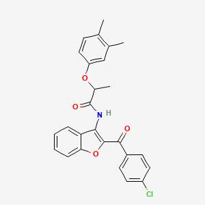 molecular formula C26H22ClNO4 B11582067 N-[2-(4-chlorobenzoyl)-1-benzofuran-3-yl]-2-(3,4-dimethylphenoxy)propanamide 