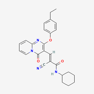 molecular formula C26H26N4O3 B11582210 (2E)-2-cyano-N-cyclohexyl-3-[2-(4-ethylphenoxy)-4-oxo-4H-pyrido[1,2-a]pyrimidin-3-yl]prop-2-enamide 