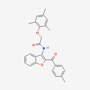 molecular formula C27H25NO4 B11582322 N-[2-(4-methylbenzoyl)-1-benzofuran-3-yl]-2-(2,4,6-trimethylphenoxy)acetamide 