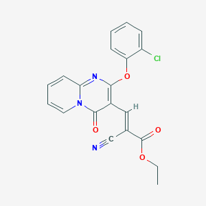 molecular formula C20H14ClN3O4 B11582373 ethyl (2E)-3-[2-(2-chlorophenoxy)-4-oxo-4H-pyrido[1,2-a]pyrimidin-3-yl]-2-cyanoprop-2-enoate 