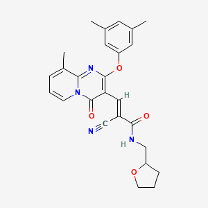 molecular formula C26H26N4O4 B11582514 (2E)-2-cyano-3-[2-(3,5-dimethylphenoxy)-9-methyl-4-oxo-4H-pyrido[1,2-a]pyrimidin-3-yl]-N-(tetrahydrofuran-2-ylmethyl)prop-2-enamide 
