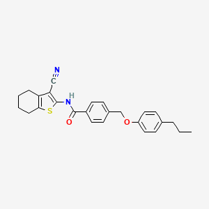 molecular formula C26H26N2O2S B11582530 N-(3-cyano-4,5,6,7-tetrahydro-1-benzothiophen-2-yl)-4-[(4-propylphenoxy)methyl]benzamide 