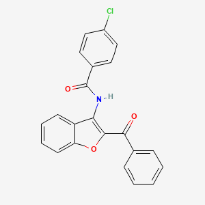 molecular formula C22H14ClNO3 B11582990 N-(2-benzoyl-1-benzofuran-3-yl)-4-chlorobenzamide 