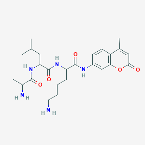 molecular formula C25H37N5O5 B011583 6-amino-2-[[2-(2-aminopropanoylamino)-4-methylpentanoyl]amino]-N-(4-methyl-2-oxochromen-7-yl)hexanamide CAS No. 104881-72-3