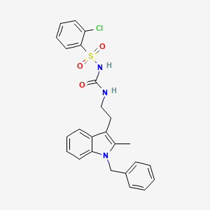 molecular formula C25H24ClN3O3S B11583049 N-{[2-(1-benzyl-2-methyl-1H-indol-3-yl)ethyl]carbamoyl}-2-chlorobenzenesulfonamide 