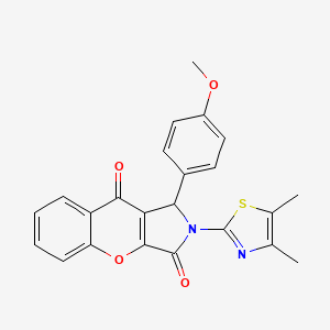 molecular formula C23H18N2O4S B11583083 2-(4,5-Dimethyl-1,3-thiazol-2-yl)-1-(4-methoxyphenyl)-1,2-dihydrochromeno[2,3-c]pyrrole-3,9-dione 