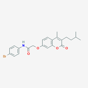 molecular formula C23H24BrNO4 B11583131 N-(4-bromophenyl)-2-{[4-methyl-3-(3-methylbutyl)-2-oxo-2H-chromen-7-yl]oxy}acetamide 