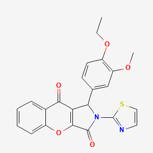 molecular formula C23H18N2O5S B11583141 1-(4-Ethoxy-3-methoxyphenyl)-2-(1,3-thiazol-2-yl)-1,2-dihydrochromeno[2,3-c]pyrrole-3,9-dione 