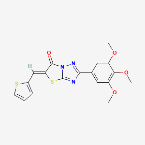 molecular formula C18H15N3O4S2 B11583258 (5Z)-5-(thien-2-ylmethylene)-2-(3,4,5-trimethoxyphenyl)[1,3]thiazolo[3,2-b][1,2,4]triazol-6(5H)-one 