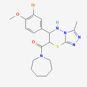 molecular formula C19H24BrN5O2S B11583358 azepan-1-yl[6-(3-bromo-4-methoxyphenyl)-3-methyl-6,7-dihydro-5H-[1,2,4]triazolo[3,4-b][1,3,4]thiadiazin-7-yl]methanone 