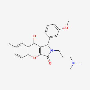 molecular formula C24H26N2O4 B11583364 2-[3-(Dimethylamino)propyl]-1-(3-methoxyphenyl)-7-methyl-1,2-dihydrochromeno[2,3-c]pyrrole-3,9-dione 