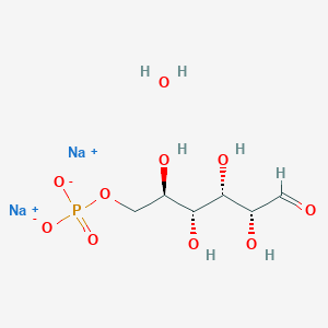 molecular formula C₆H₁₁Na₂O₉P·xH₂O B1158347 disodium;[(2R,3R,4S,5R)-2,3,4,5-tetrahydroxy-6-oxohexyl] phosphate;hydrate 
