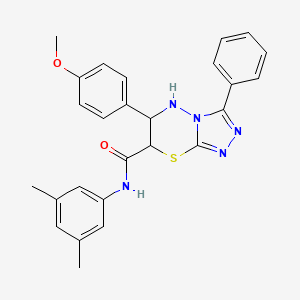 molecular formula C26H25N5O2S B11583498 N-(3,5-dimethylphenyl)-6-(4-methoxyphenyl)-3-phenyl-6,7-dihydro-5H-[1,2,4]triazolo[3,4-b][1,3,4]thiadiazine-7-carboxamide 