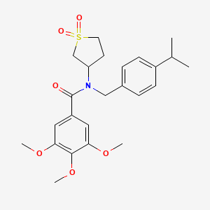 molecular formula C24H31NO6S B11583557 N-(1,1-dioxidotetrahydrothiophen-3-yl)-3,4,5-trimethoxy-N-[4-(propan-2-yl)benzyl]benzamide 