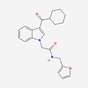 molecular formula C22H24N2O3 B11583701 2-[3-(cyclohexylcarbonyl)-1H-indol-1-yl]-N-(furan-2-ylmethyl)acetamide 