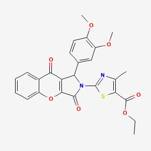 molecular formula C26H22N2O7S B11583750 ethyl 2-[1-(3,4-dimethoxyphenyl)-3,9-dioxo-3,9-dihydrochromeno[2,3-c]pyrrol-2(1H)-yl]-4-methyl-1,3-thiazole-5-carboxylate 