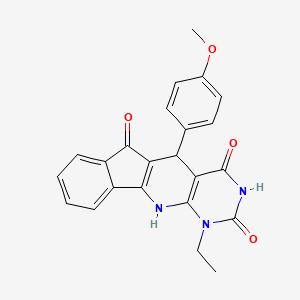 molecular formula C23H19N3O4 B11583796 7-ethyl-2-(4-methoxyphenyl)-5,7,9-triazatetracyclo[8.7.0.03,8.011,16]heptadeca-1(10),3(8),11,13,15-pentaene-4,6,17-trione 